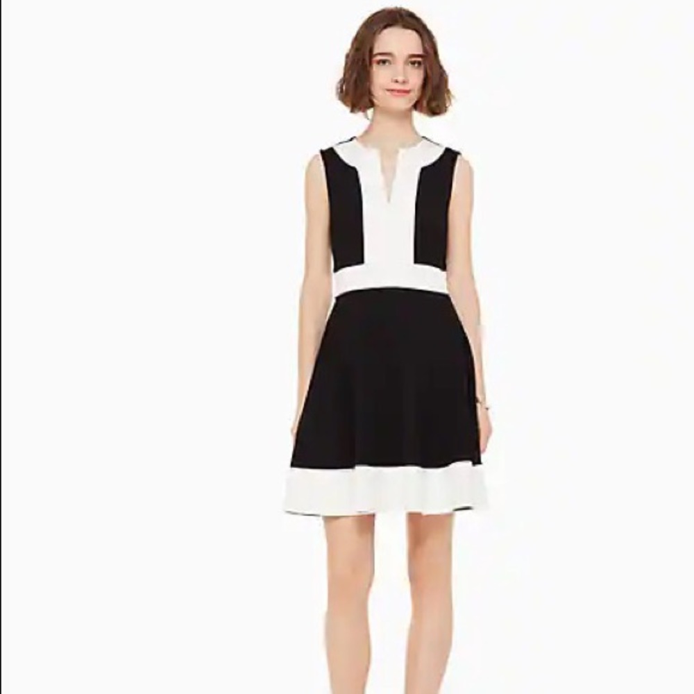NWOT Kate Spade Black and White Colorblock Ponte Dress - Size 6